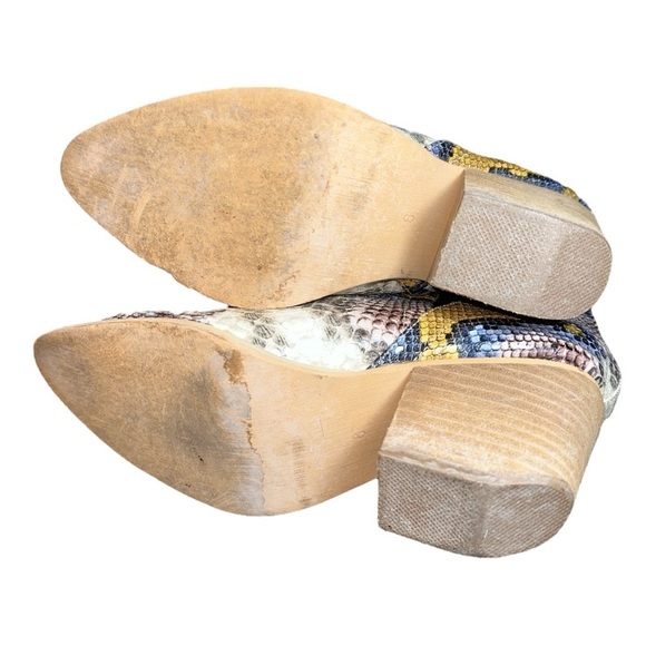 ARider Girl Faux Snakeskin Women's Chunky High Heel Ankle Booties size 6 - Picture 6 of 7